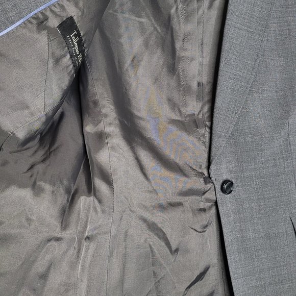 346 Brooks Brothers Gray Blazer One Button Shoulder Pads Faux Pockets Size 10 - Picture 4 of 7